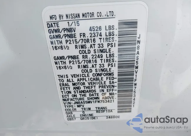 JN8AS5MV1FW753421: 42572831