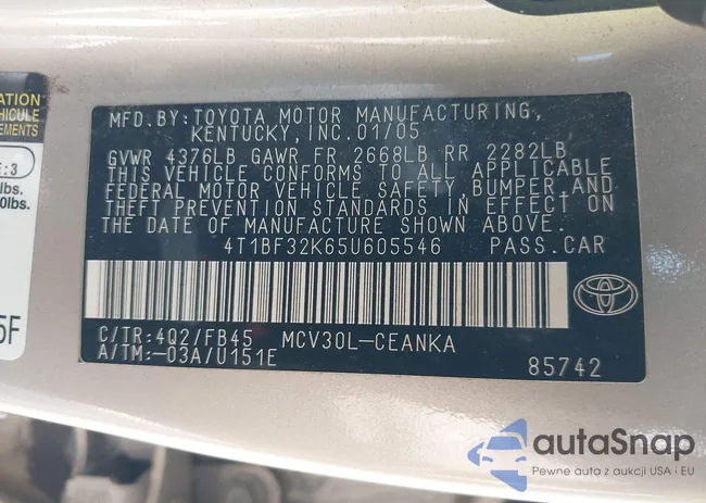 4T1BF32K65U605546: 42572893