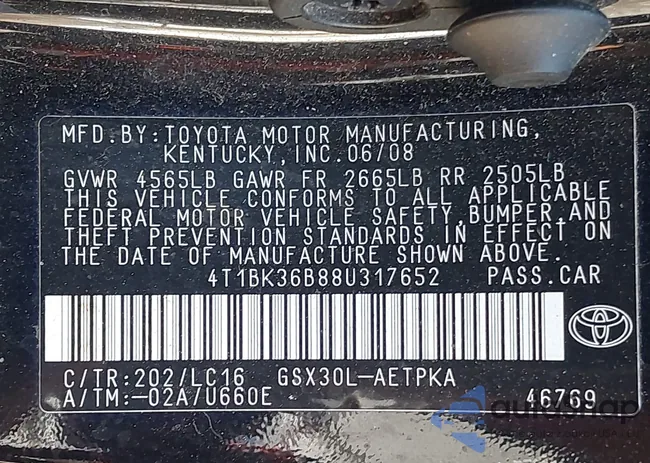 4T1BK36B88U317652: 42572993