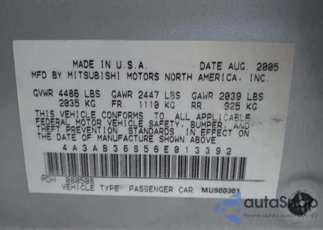 4A3AB36S56E013392: 42573069