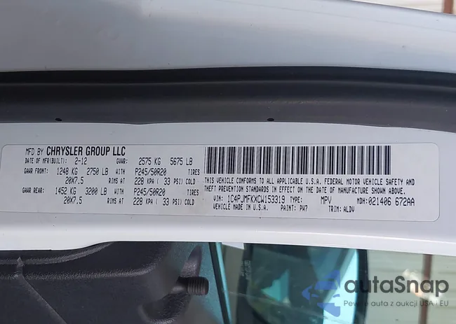 1C4PJMFKXCW153319: 42572409