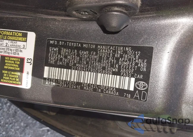 2T1BU4EE8DC958906: 42572411