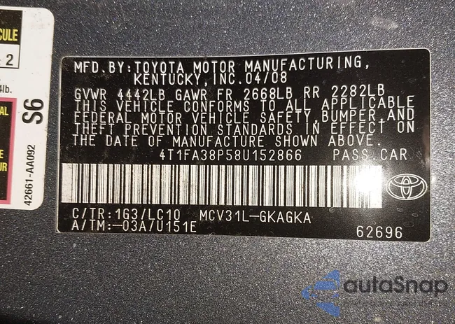 4T1FA38P58U152866: 42573674