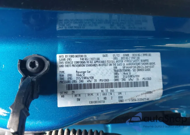 1FAHP3K26CL341037: 42573721