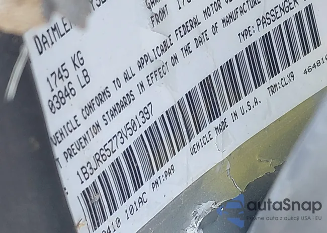 1B3JR65Z73V501397: 42573338