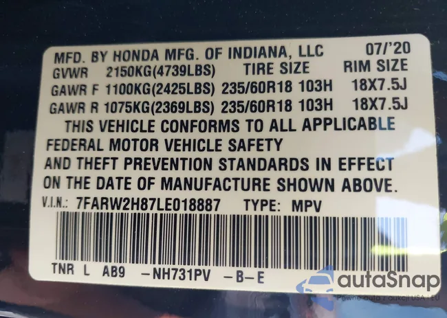 7FARW2H87LE018887: 42573366
