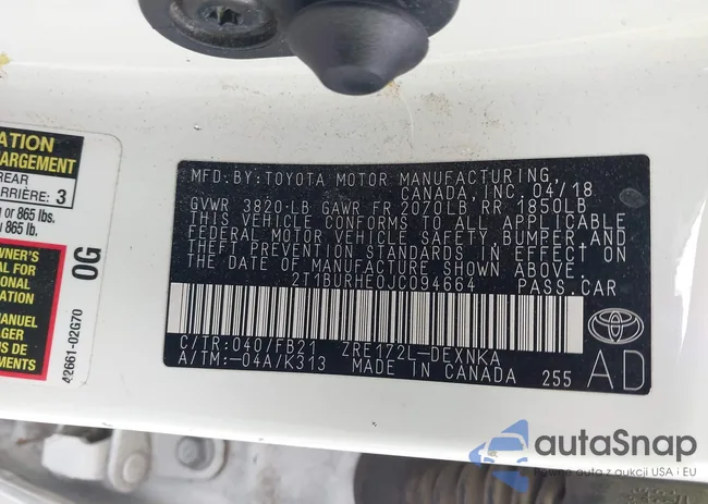 2T1BURHE0JC094664: 42573370