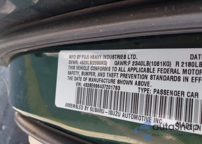 4S3BE896437201783: 42574934