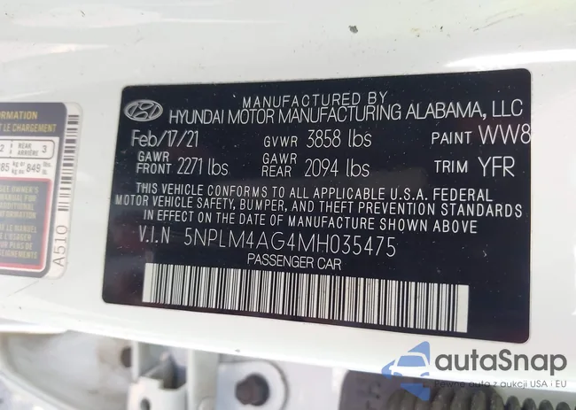 5NPLM4AG4MH035475: 42575011