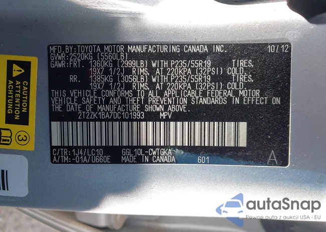 2T2ZK1BA7DC101993: 42575042