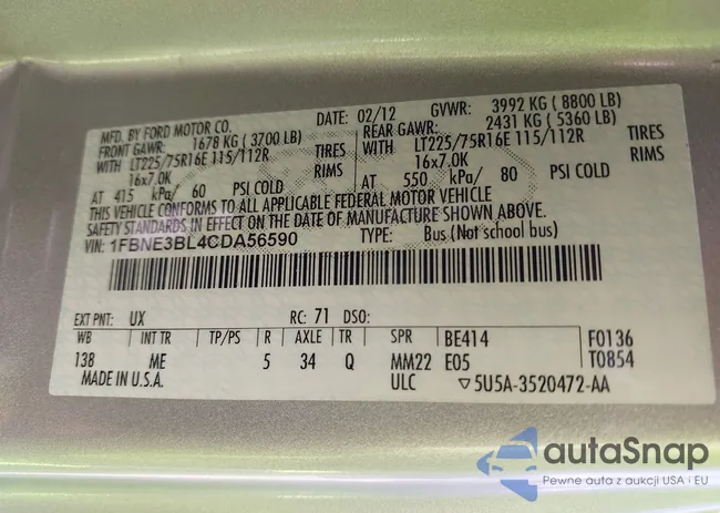 1FBNE3BL4CDA56590: 42575045