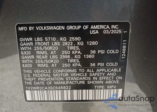 1V2WR2CA3SC545822: 42575072