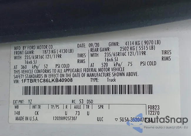 1FTBR1C86LKB40908: 42574113