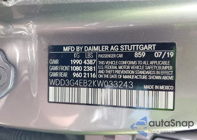 WDD3G4EB2KW033243: 42574120