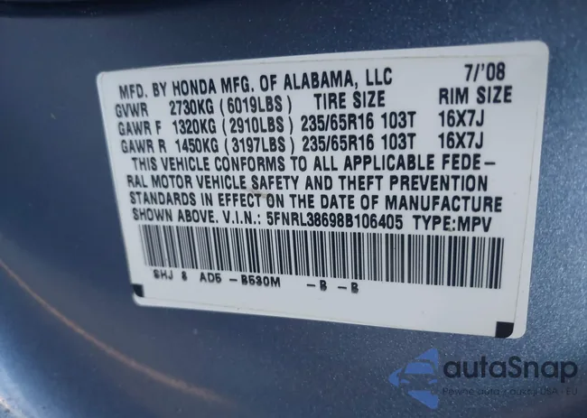 5FNRL38698B106405: 42575681