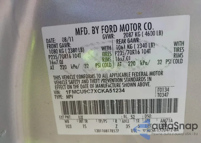 1FMCU9C7XCKA51234: 42575772