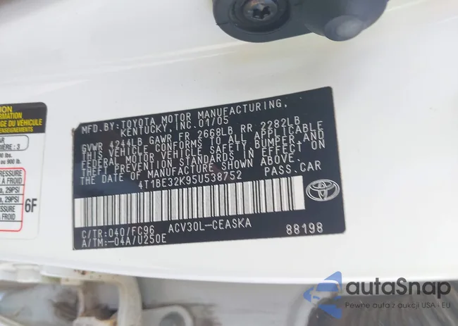 4T1BE32K95U538752: 42576065