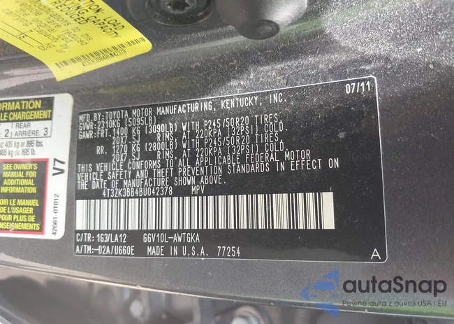 4T3ZK3BB4BU042378: 42576653