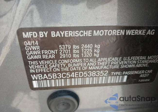 WBA5B3C54ED538352: 42576104