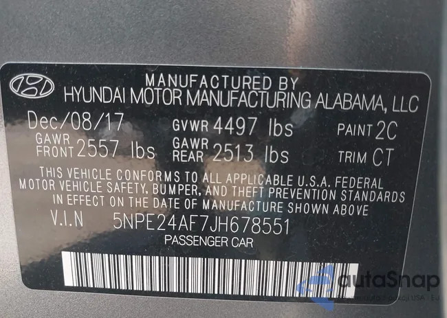 5NPE24AF7JH678551: 42576164