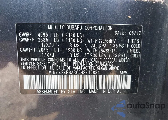 4S4BSACC2H3410884: 42576257