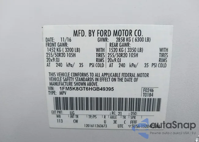 1FM5K8GT6HGB49395: 42576336