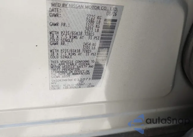 5N1DR2MN3HC611073: 42576375