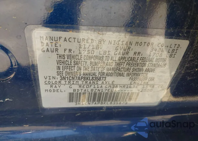 3N1CN7AP8KL835873: 42577604