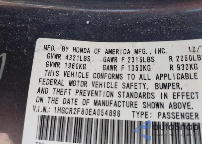 1HGCR2F80EA054896: 42577685