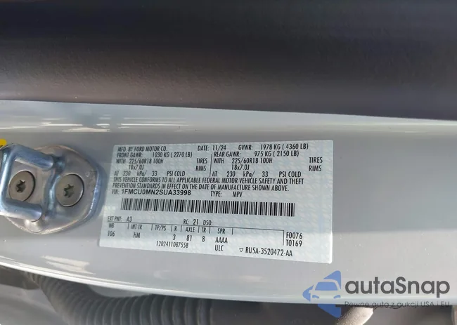 1FMCU0MN2SUA33998: 42577829