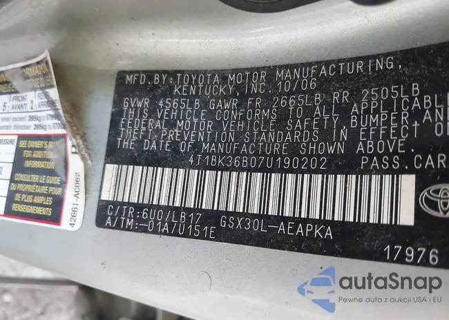 4T1BK36B07U190202: 42577885