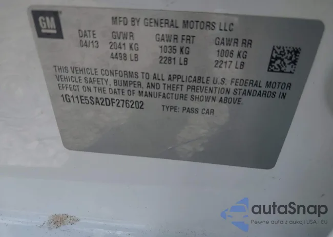 1G11E5SA2DF276202: 42577973