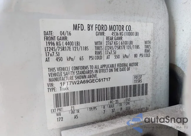 1FT7W2A69GEC61717: 42577111