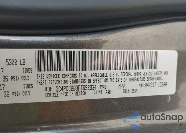 3C4PDCBB3FT692334: 42577242