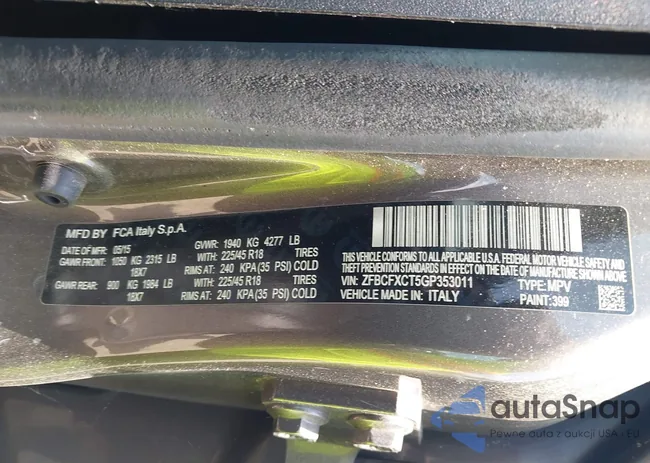 ZFBCFXCT5GP353011: 42577252