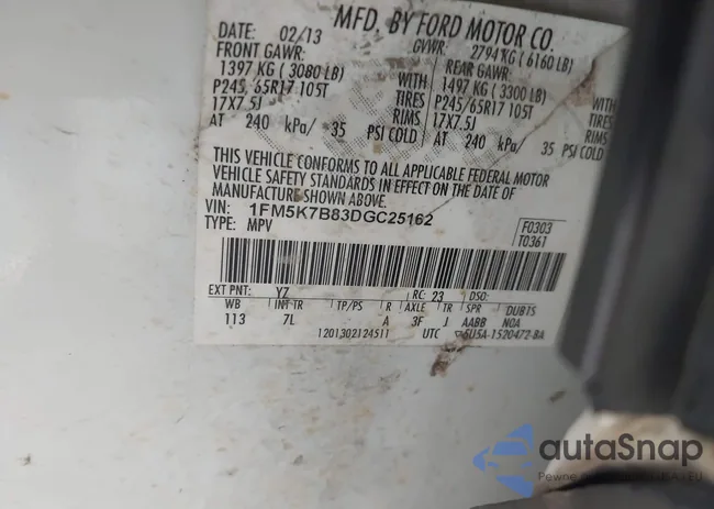 1FM5K7B83DGC25162: 42577427