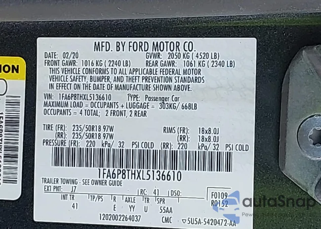 1FA6P8THXL5136610: 42577431