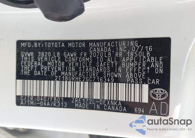 2T1BURHE2GC716349: 42577438