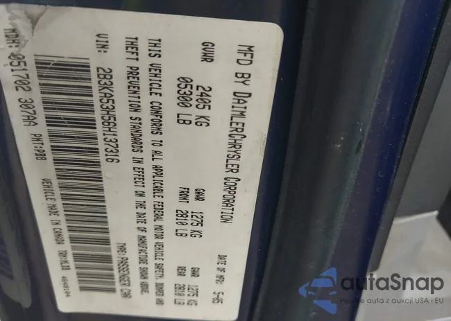 2B3KA53H56H137316: 42577475