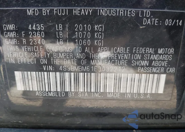 4S3BMBM61E3032212: 42578517