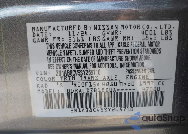 3N1AB8CV5SY265710: 42578685