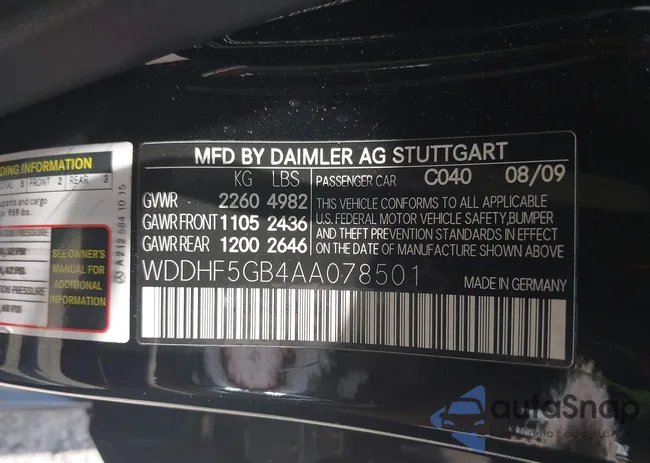 WDDHF5GB4AA078501: 42578749