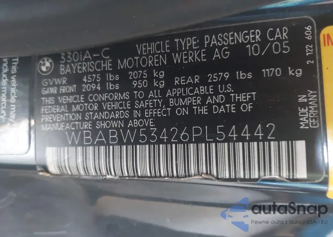 WBABW53426PL54442: 42578969