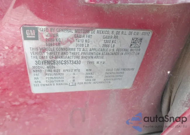 3GYFNCE36CS573430: 42578376