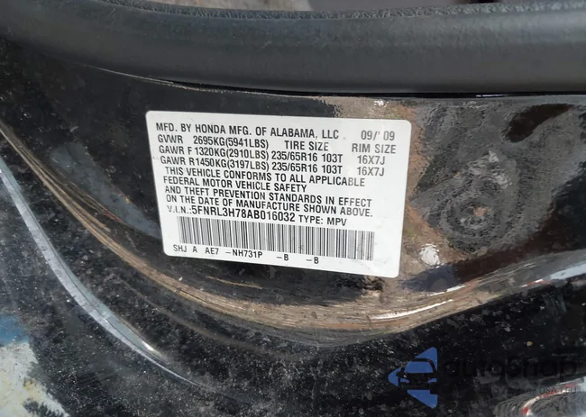 5FNRL3H78AB016032: 42578439