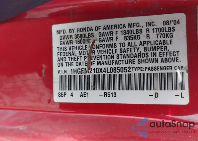 1HGEM210X4L085052: 42579751