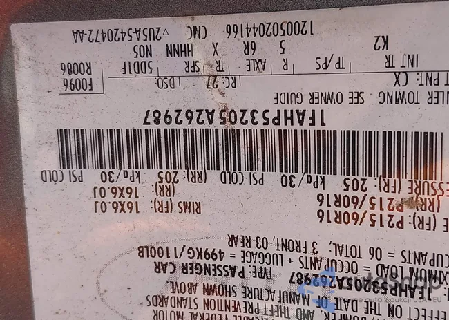 1FAHP53205A262987: 42580079