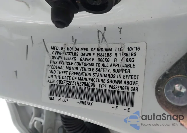 19XFC2F51HE204096: 42580084