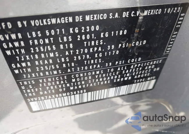 3VV2B7AX9RM034389: 42579107