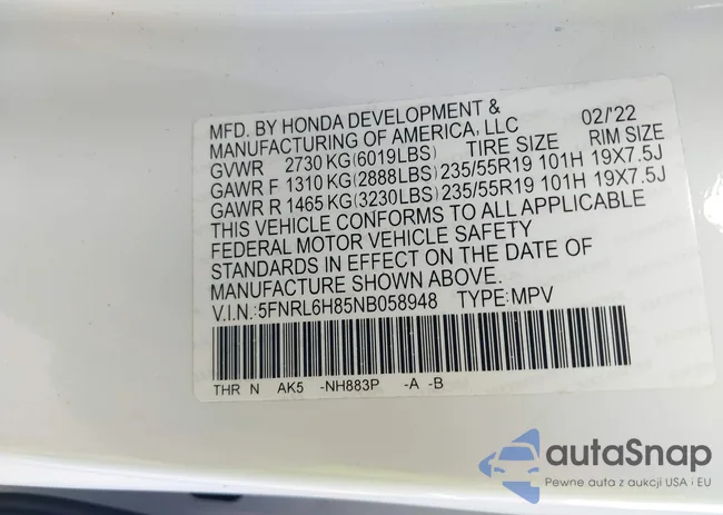 5FNRL6H85NB058948: 42579157